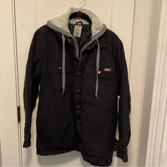 Dickies workmen long sleeve canvas Utility shacket jacket small black hoodie - Picture 8 of 8